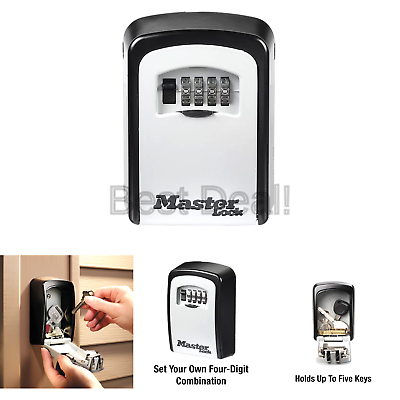 Master Lock 5401D Set Your Own Combination Wall Mount Lock Box, 5 Key Capacit...
