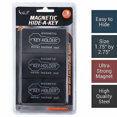 Pack of 3 Hide a Key Extra Super Strong Magnet Key Holder - for Spare Car Key