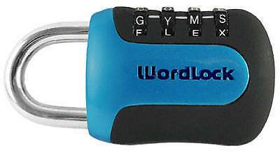 WORDLOCK INC 4-Dial Word Padlock, Blue PL-096-A1