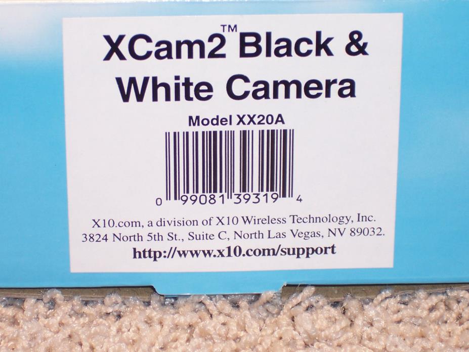 Brand New Wireless X10 XCam2 XX20A Black & White Security Camera Indoor Outdoor
