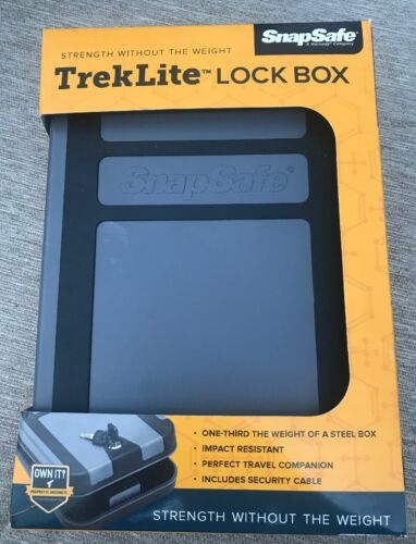 Snapsafe Treklite Lock Box w/ Key Lock-XL, TSA & CA DOJ Approved (Polycarbonate)