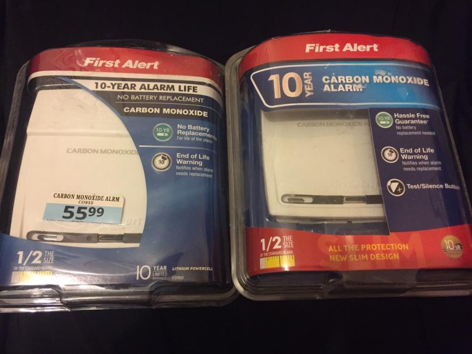 (Lot of 2)**First Alert CO910 10-Year Carbon Monoxide Alarm**FREE SHIPPING!!