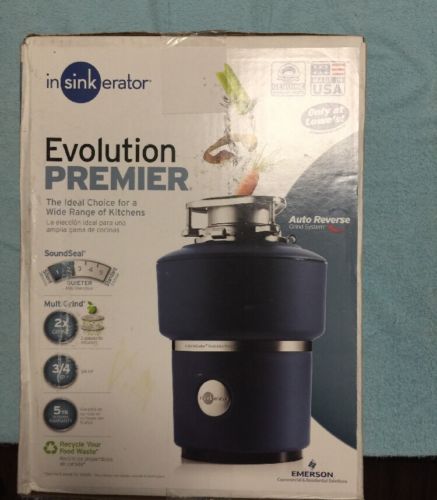 New  Insinkerator Premier Evolution Pro 3/4 HP Quiet Compact Garbage Disposal