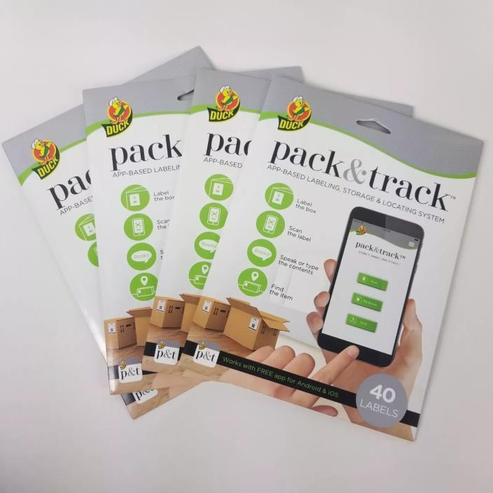 Duck Brand Labels Pack And Track Storage Locating System Lot Of 4 Scan Find New