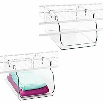 MDesign Plastic Hanging Under Shelf Storage Organizer Bin Basket For Open Wire -