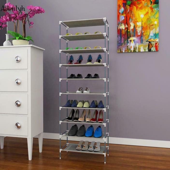 10 Tier Shoe Rack Shelf Saving Storage Closet Organizer Cabinet ALYH