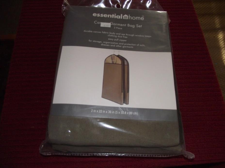 Essential Home Tan 2 Pack Garment Bags Set