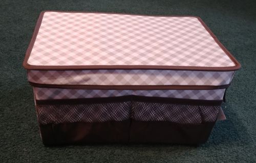 Thirty-one Gifts 'Taupe Gingham' Flip-Top Organizing Bin