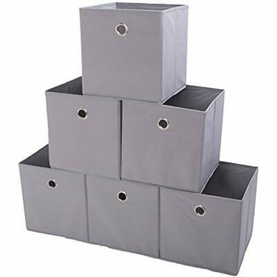 Storage Cubes Foldable Drawers Fabric Bins 6 Pack Gray Home & Kitchen