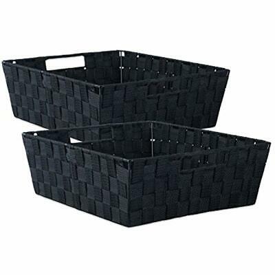 Durable Trapezoid Woven Nylon Storage Bin Basket For Organizing Your Home, (Tray