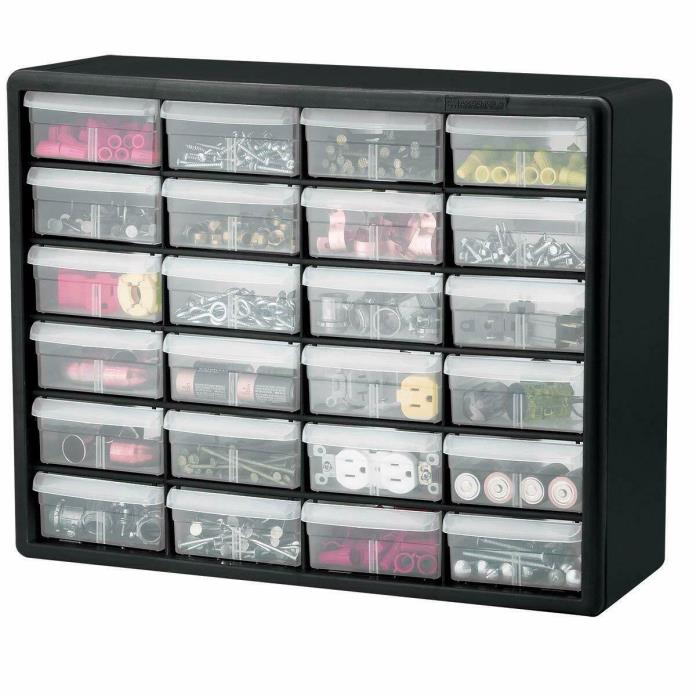 Akro-Mils 10124 24 Drawer Plastic Parts Storage Hardware and Craft Cabinet, 2...
