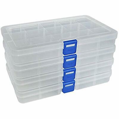 DUOFIRE Plastic Organizer Container Storage Box Adjustable Divider Removable For
