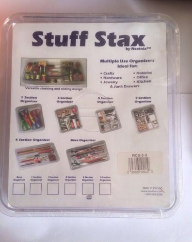 Neatnix 5 Section Stuff Stax with Lid Craft Office Kitchen Jewelry Organizer