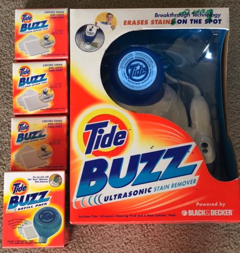 Tide Buzz Ultrasonic Stain Remover Unit Replacement Fluid & Stain Catcher Pads