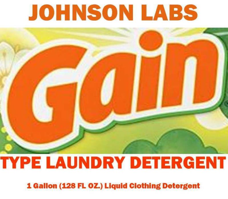 JOHNSON LABS GAIN TYPE LAUNDRY DETERGENT CUSTOM MADE ORIGINAL SCENT 1-GAL 4/CASE