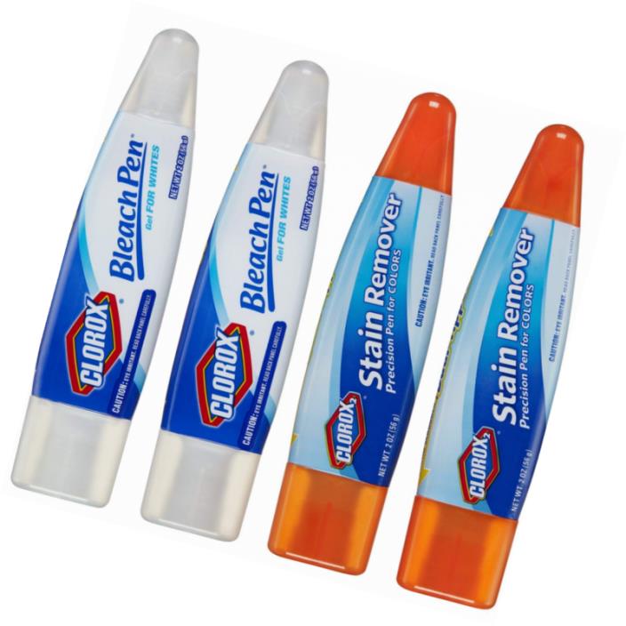 Clorox Laundry Pens, 2 Bleach and 2 Stain Fighter for Colors, 4