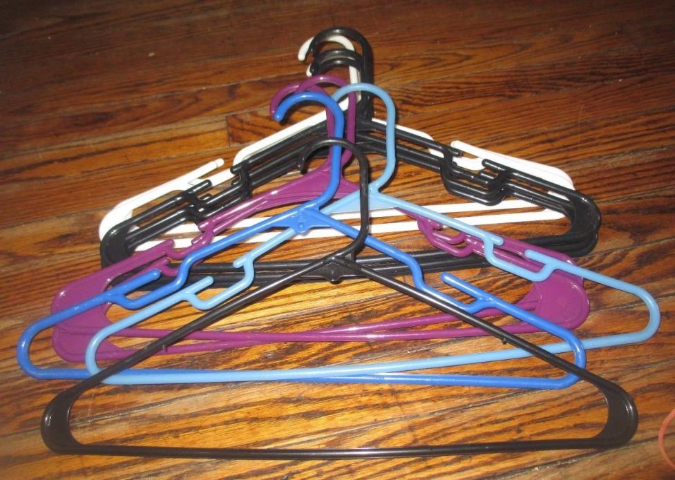 Lot 10 Plastic Tubular Clothes Hangers Lot #1
