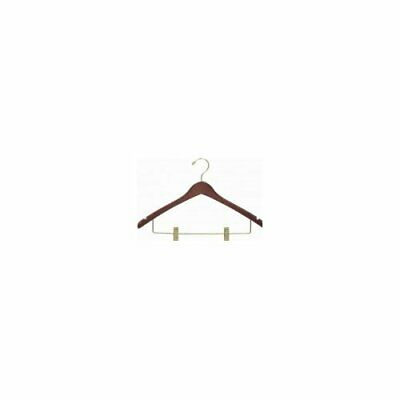 Only Hangers Inc. Contoured Wooden Suit Hanger with Clip Set of 50
