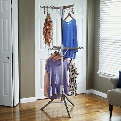 Rebrilliant 2 Tier Tripod Clothes Free-Standing Drying Rack with Clothespin