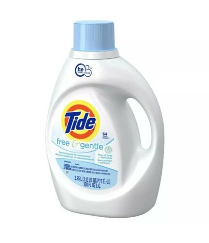 Turbo Clean Free And Gentle Liquid Laundry Detergent 100 Oz 64 Loads HE Tide