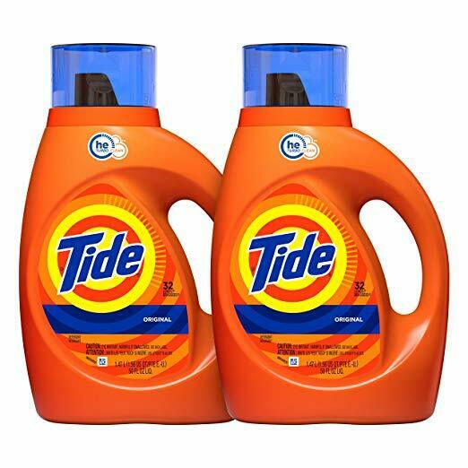 Tide Original Scent HE Turbo Clean Liquid Laundry Detergent, 50 Fl Oz (32 Loads)
