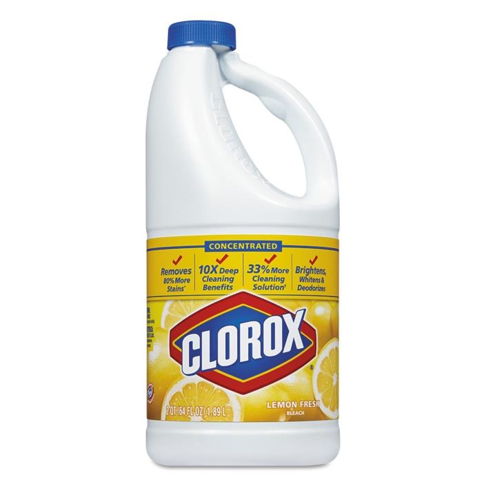 Clorox 30779 Concentrated Scented Bleach, Lemon Fresh, 64oz Bottle (Case of 8)