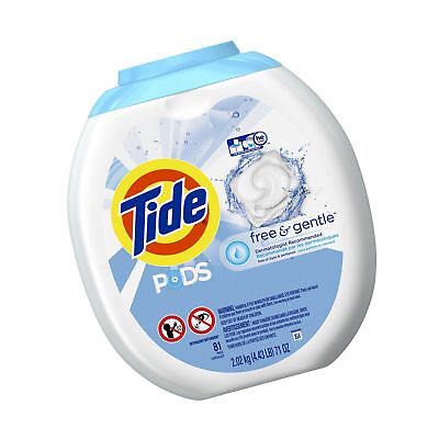Tide PODS Free & Gentle HE Turbo Laundry Detergent Pacs 81-load Tub 81 Count