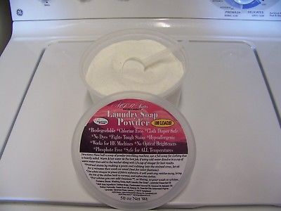 Natural Laundry Powder in 50 oz Tub 100 Loads! unscented or add EO by MJR Soaps