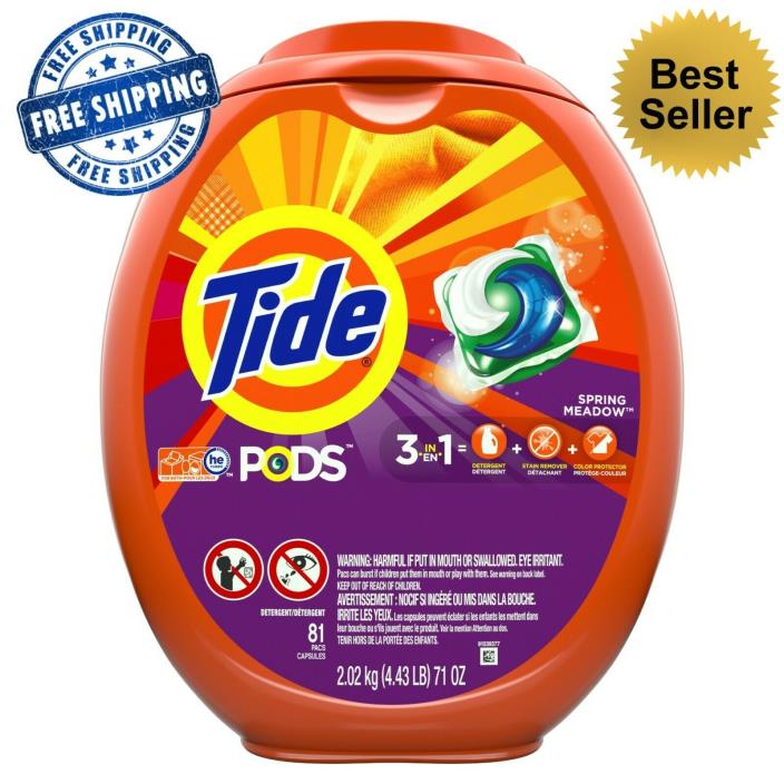 **2 PACK** Tide PODS Liquid Laundry Detergent Pacs, Spring Meadow, 162 count