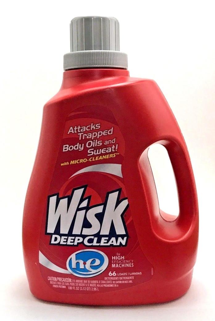Wisk Deep Clean HE Liquid Laundry Detergent High Efficiency 100 oz Silver Cap