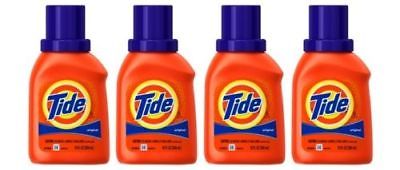 Tide Liquid Laundry Detergent Original Scent, 10 oz Each Travel Size Pack of 4