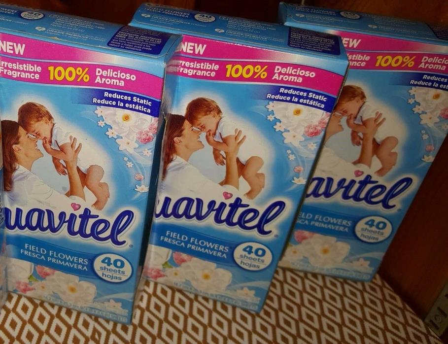 Suavitel 40ct Dryer Sheets Field Flower scent Lot of 5 boxes NEW Factory Sealed