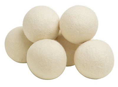 Wool Dryer Balls - Pack of 6 - Natural Fabric Softener, Reusable, Reduce Saves