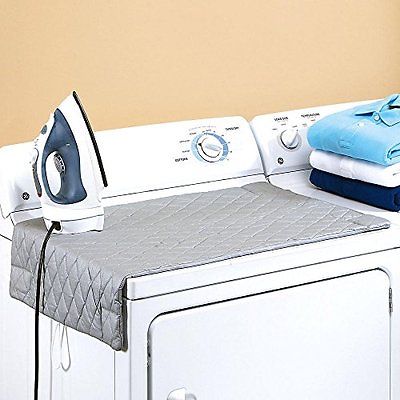 Ironing Blanket, Magnetic Mat Laundry Pad, 48x85cm, Gray, Quilted, Washer Dryer