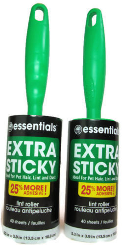 2 Essentials Lint Rollers EXTRA STICKY  25% More Adhesive Lint Rollers