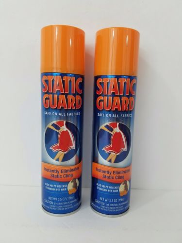 Static Guard Anti Spray Lot of 2 Eliminates Cling Tote Size Fresh Scent 5.5 oz