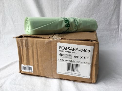 EcoSafe-6400 HB4860-85 Compostable Bag, Certified Compostable, 64-Gallon, Green