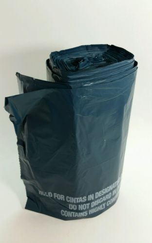 Commercial Trash Can Liners Perforated Roll blue paper recycling 4 rolls 33x40