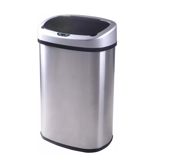 New 13-Gallon Touch-Free Sensor Automatic Stainless-Steel Trash Can Kitchen 50R