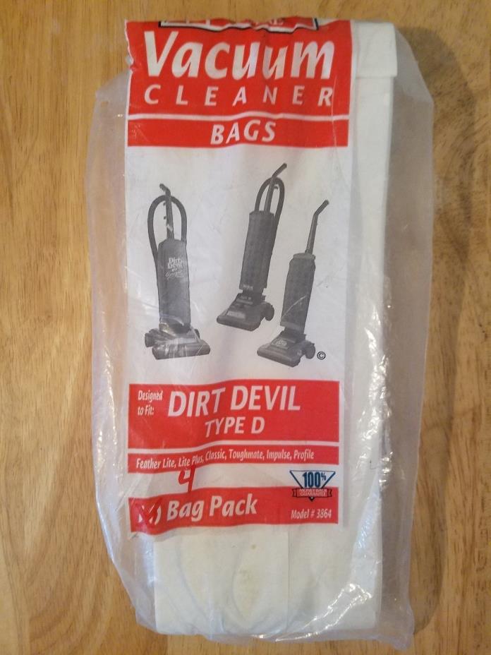 4 American Fare Dirt Devil vacuum bags, type D. model# 3864