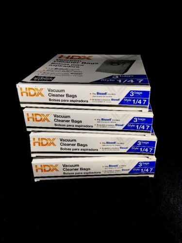 Set Of 4 Boxes, HDX Vacuum Cleaner Bags Style 1/47 for Bissell Models