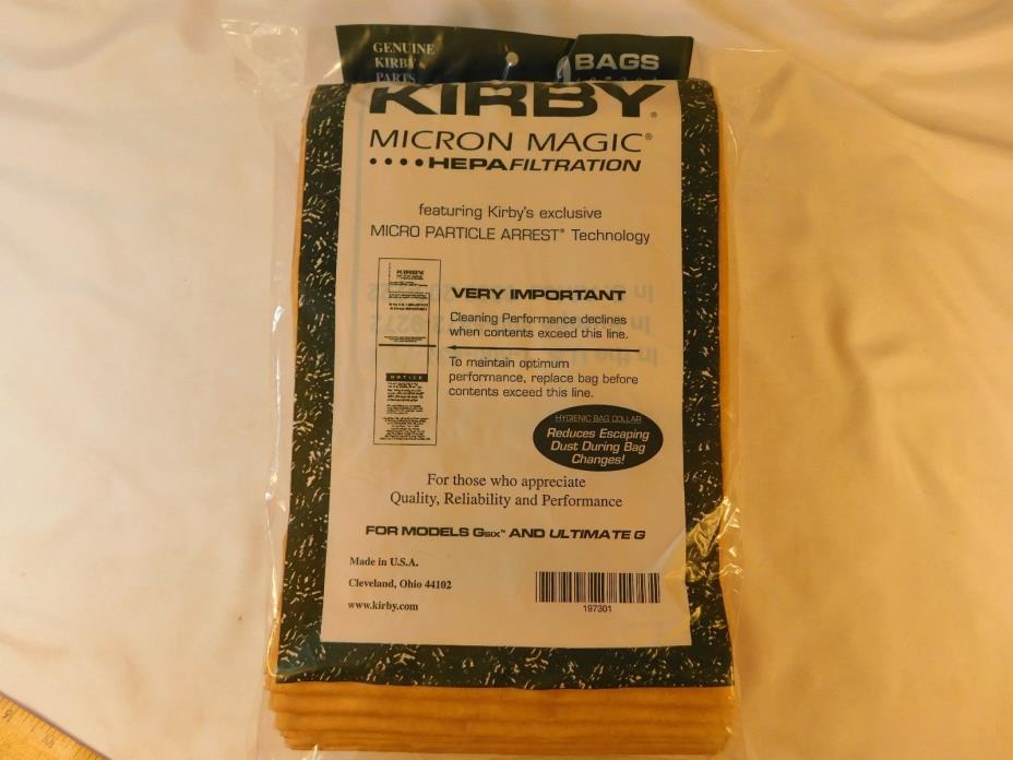 KIRBY 9 bags 197301 Micron Magic hepa filtration models Gsix and Ultimate G NEW