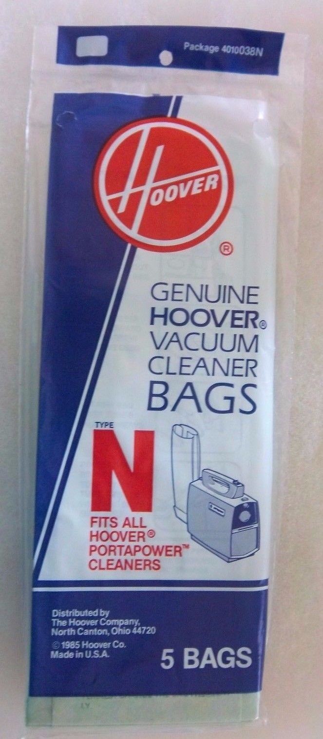 GENUINE HOOVER VACUUM CLEANER BAGS TYPE N  5 BAGS