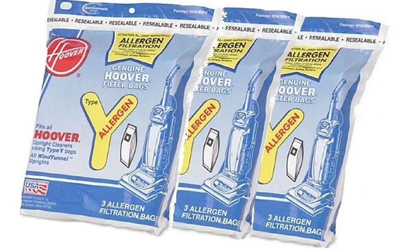 Pack of 3 Hoover Type Y Allergen Filter Filtration Bags 4010100Y - Bag of 3
