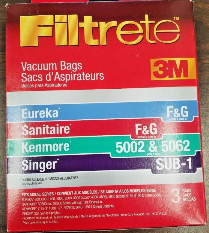 3M Filtrete Eureka Kenmore Style F&G Upright Vacuum Cleaner Bags 2 Pk