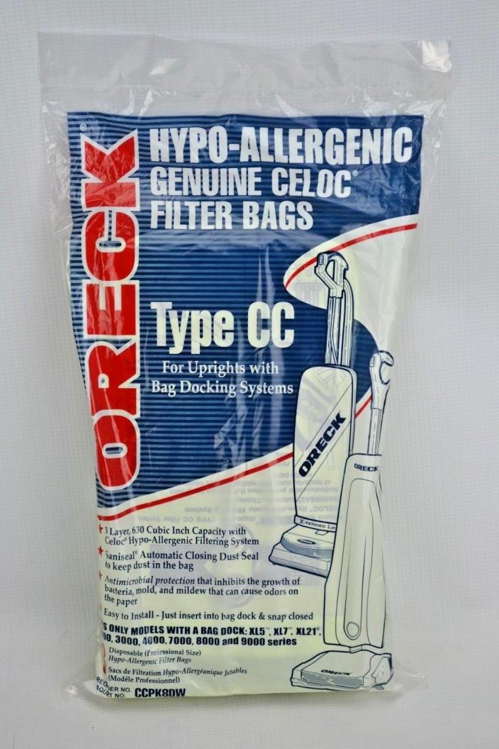 (8) Oreck Type CC Upright Vacuum Cleaner Bags Pack of 8 Genuine  XL CCPK8DW OEM