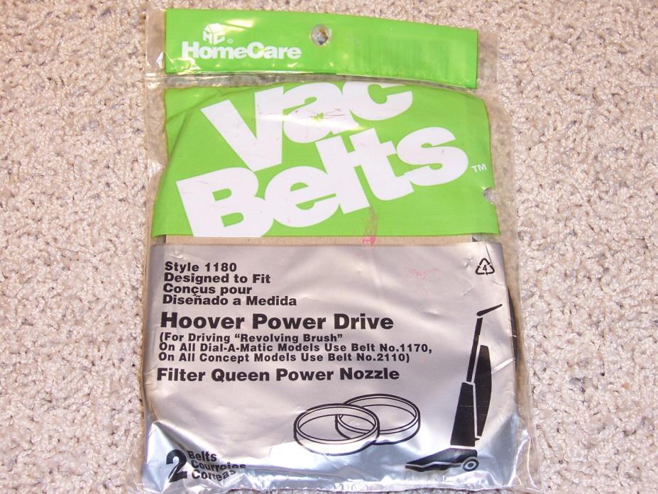 Home Care Style 1180 Vacuum Belts (1 Pack of 2) Free Shipping