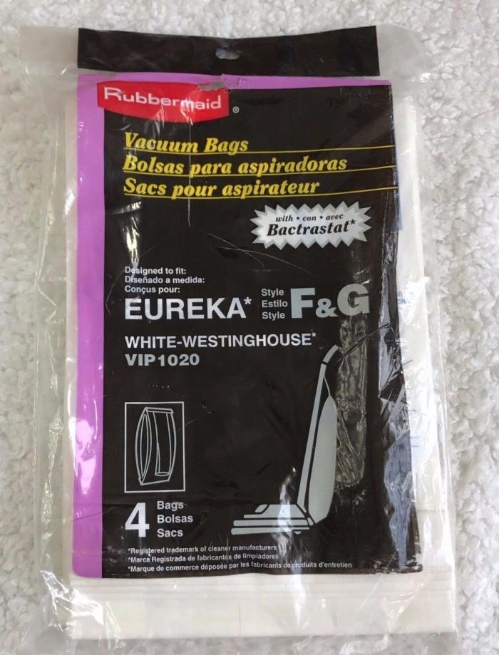 Rubbermaid Eureka Style F & G White Westinghouse Vacuum Cleaner Bags 4 Pk.