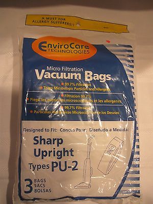 1 (3 PACK) NEW ENVIROCARE TECH SHARP UPRIGHT VACUUM BAGS PU-2 - #844 - DUST