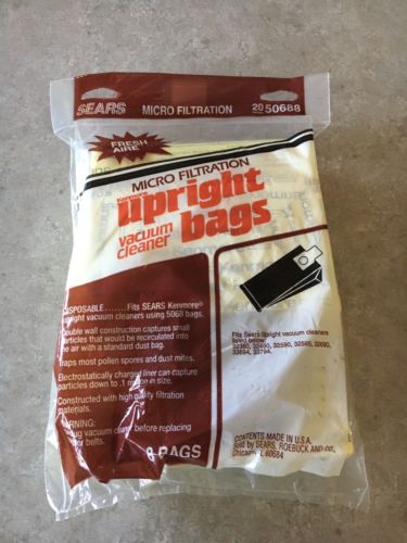 Sears Kenmore Micro-Filtration Upright Vacuum Bags 20-50688 - 8 Bags NEW!